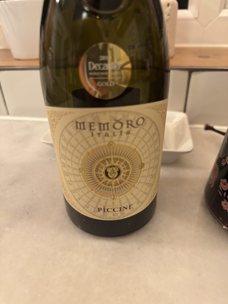 A bottle of Memoro Piccini