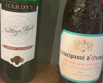 two empty bottles of wine