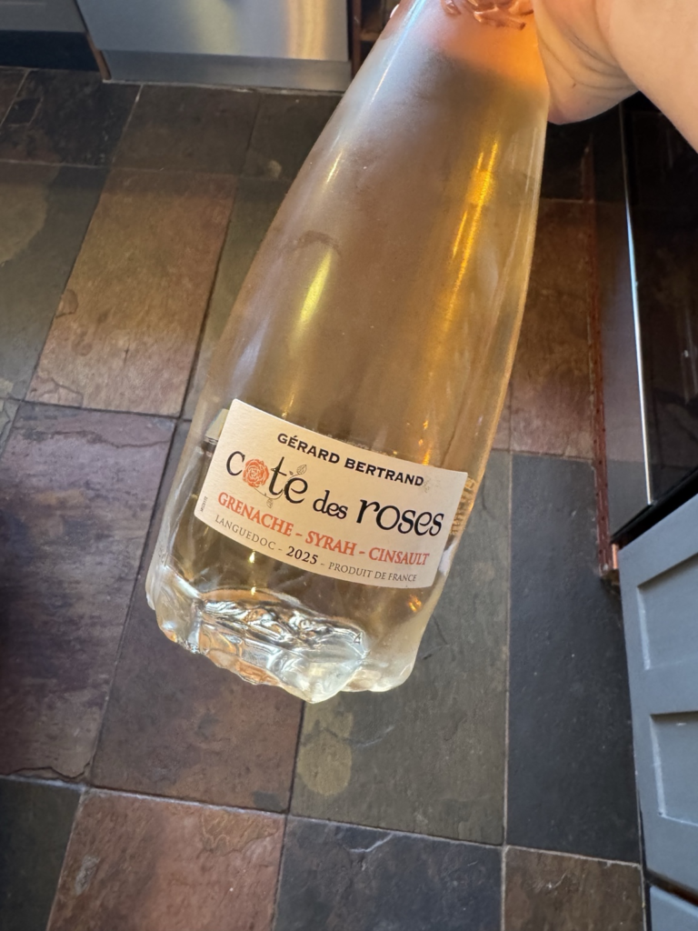 A bottle of Cote des Roses